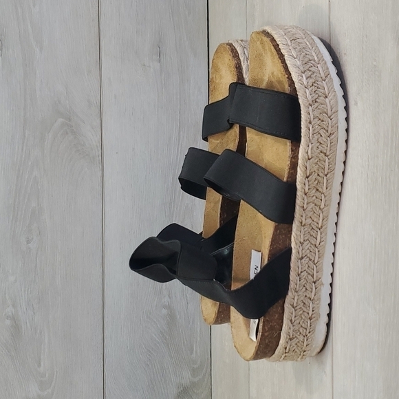 Steve Madden Women Elastic Strappy Platform chunky sandals shoes sz 9 - Picture 4 of 12